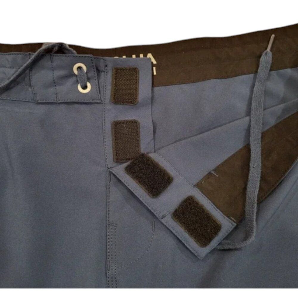 Honolua Size 40 Blue Board Shorts / Surfwear Hook & Loop Fly Back Pocket Logos - Picture 10 of 13